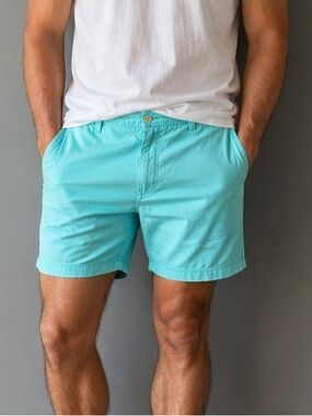 IZOD Saltwater Men’s Chino Shorts Size 40 Aqua Blue Cotton Casual Summer